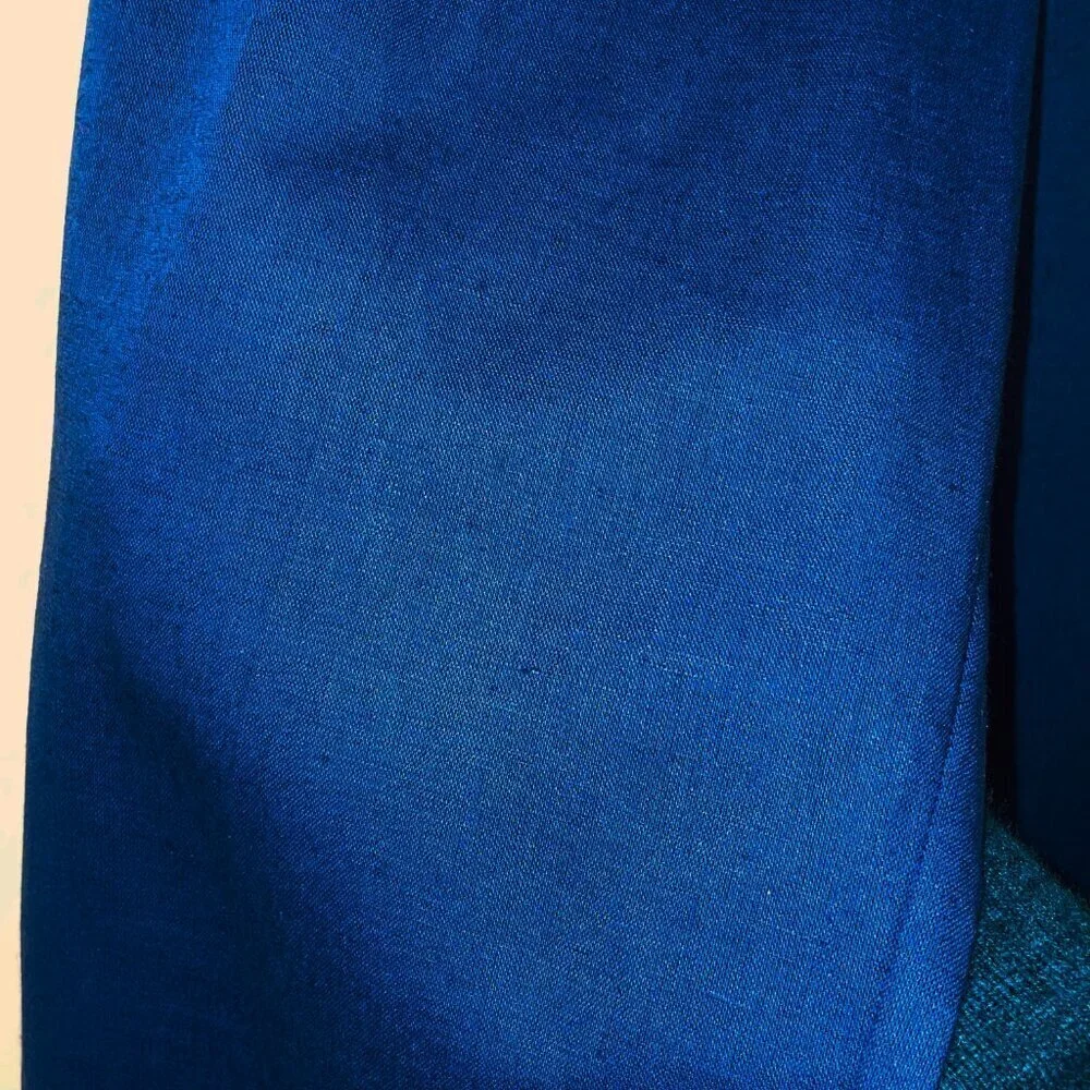 EUC Sezane Jude Linen Cotton Cropped Pant Indigo Blue 36, 4, S